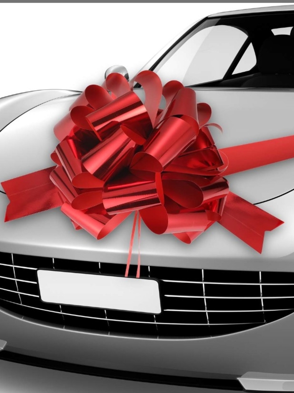 Large Pull Red Gift Bow 20" Bow Glossy Red